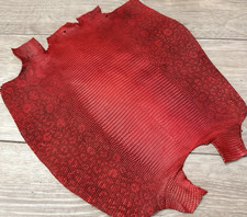 Red Natural Genuine Ring Lizard Leather Hide Java Skin Teju Tegu Iguana 299