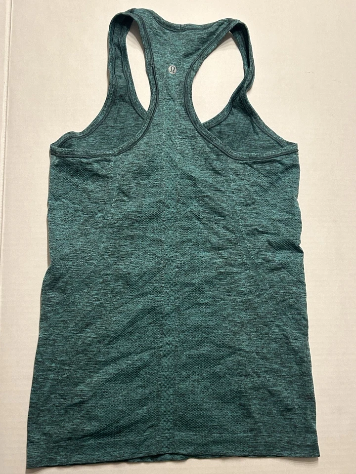 Lululemon Run: Swiftly Racerback 背心上衣绿色黑色 6 码 — 第 4/4 张图片