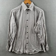 Versace Collection City Shirt Mens Size 38 Geometric Button Up Long Sleeve Dress