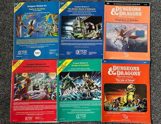 TSR Dungeons & Dragons/AD&D Adventure Module Lot U1 U2 C2 D3 X1 M2