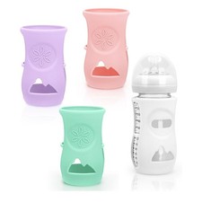 0455 New 4 Pack Silicone Sleeves for Avent Natural Glass Baby Bottles