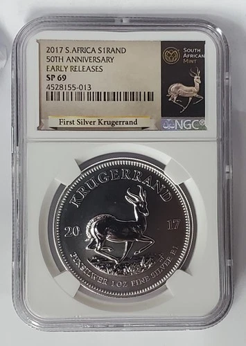 2017 South Africa 1oz Silver Krugerrand 50th Anniversary NGC SP69 Early Releases