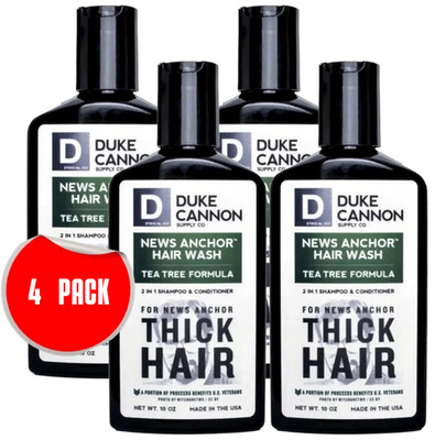 Duke Cannon News Anchor 2-in-1 Hair Wash Tea Tree Formula 10 oz. - 4 PACK