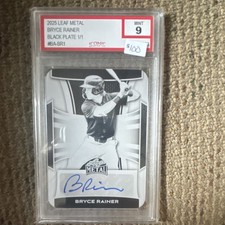 Leaf 2025 Metal Bryce Rainer Black Plate 1/1 Autograph Iconic Grading Co. Mint 9