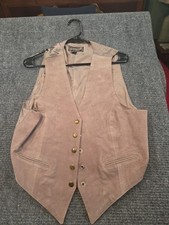 Braetan Men's Brown Suede Leather Button Up Vest Size Large