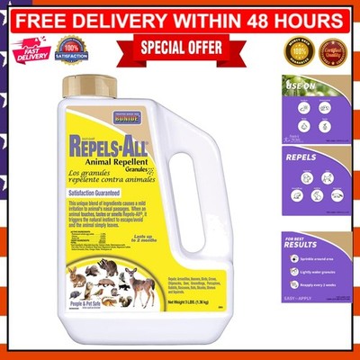 Ready-to-Use Granules: 3 lbs Repels-All Animal Repellent for Lawn Protection