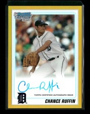 2010 Bowman Draft Picks #BDPP64 Chance Ruffin Chrome Gold Refractors #/50 Auto