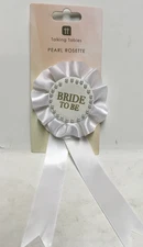 Bride To Be Pearl Rosette  New white satin & Pearl with touch of elegance
