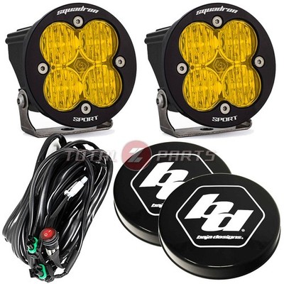 Baja Designs  Squadron-R Sport LED Amber Wide Cornering Lights Pair, Rock Guards