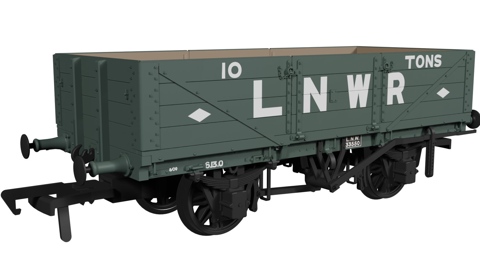 Rapido Trains 950002 OO Gauge LNWR D84 4-Plank Open – No.33550 LNWR Diamonds