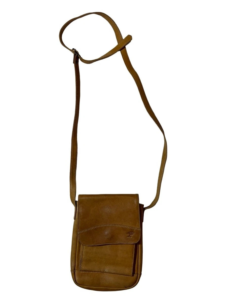Ellington Brown Leather Sling Backpack Crossbody Bag Tear Drop Braided Trim Vintage Ellington Portland Leather Sling One | Mercari main image 3