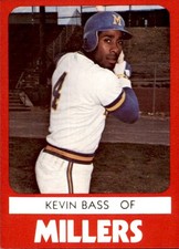 1980 Holyoke Millers TCMA 13 Kevin Bass Redwood City Atherton California CA Card