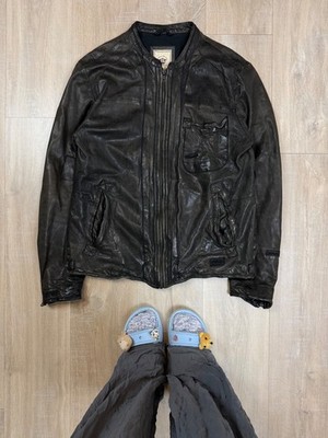 Blue de Genes Cacharel Avant Garde Leather Jacket Actual Size XL