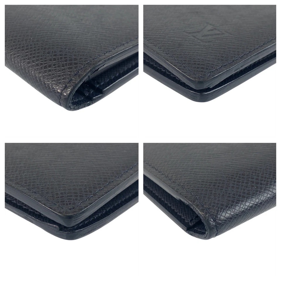 LOUIS VUITTON Taiga Porte-Feuille Brazza M30502 purse Long Wallet Blue Marine - Image 3 of 4