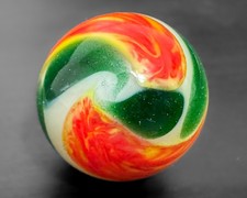 Robert LaGrand 1" RL 03 Aventurine Fumed Swirl Handblown Art Glass Marble