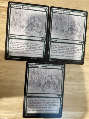 3x x3 MTG Abundant Harvest Showcase Regular #354 Modern Horizons 2 NM/M
