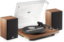 Vinyl Record Player, Hi-Fi System Bluetooth Turntable Players with Stereo Booksh