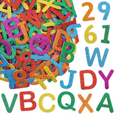 Glitter Foam Letters and Numbers Stickers Self Adhesive Number Alphabet Sticker