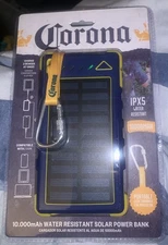 Corona 10000 Mah Portable Water Resistant Solar Power Bank Shock Proof
