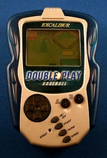 BASEBALL DOUBLE PLAY EXCALIBUR ELECTRONIC HANDHELD TRAVEL VIDEO LCD GAME BLUE B