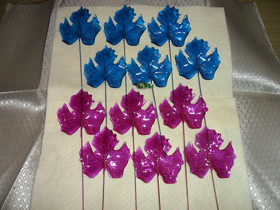 12 Resin  Maple Leaves - Blue and Purple - Hong Kong