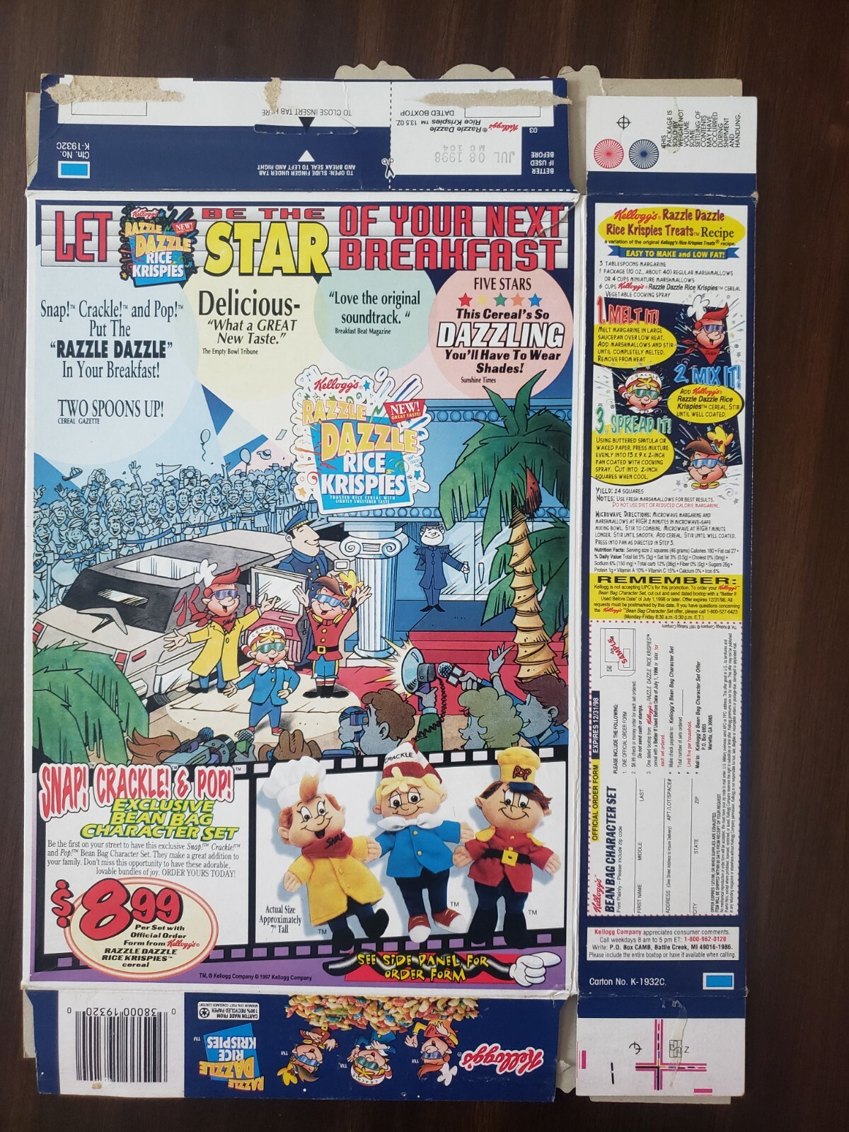 1997 Razzle Dazzle Kellogg's Rice Krispies Limited Edition Rare Cereal