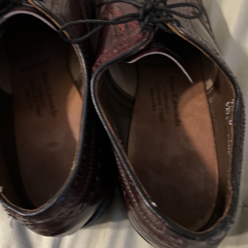 Allen Edmonds Men's 9.5 B Burgundy Calf Leather Long Wing Shoes - Picture 13 of 21