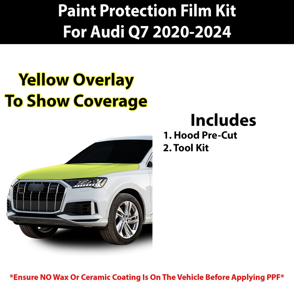 Sujetador transparente con película de protección de pintura precortada PPF para Audi Q7 2020+ Foto 2 de 4