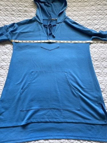 Soft Surroundings Blue Long Sleeve Oversized Lightweight Pull Over Hoodie Size S - Picture 8 of 14