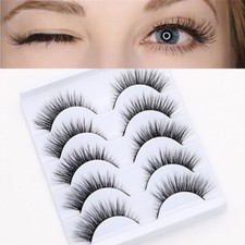 5 Pairs 3D Mink False Eyelashes Wispy Cross Fluffy Long Fake Strip Eye Lashes  