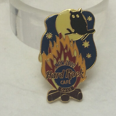 Hard Rock Cafe Oasis Owl w/ Campfire Nov 2000 Lapel Pin