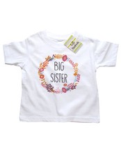 Big Sister Flower design Infant Toddler Shirt surprise baby birth pregnancy