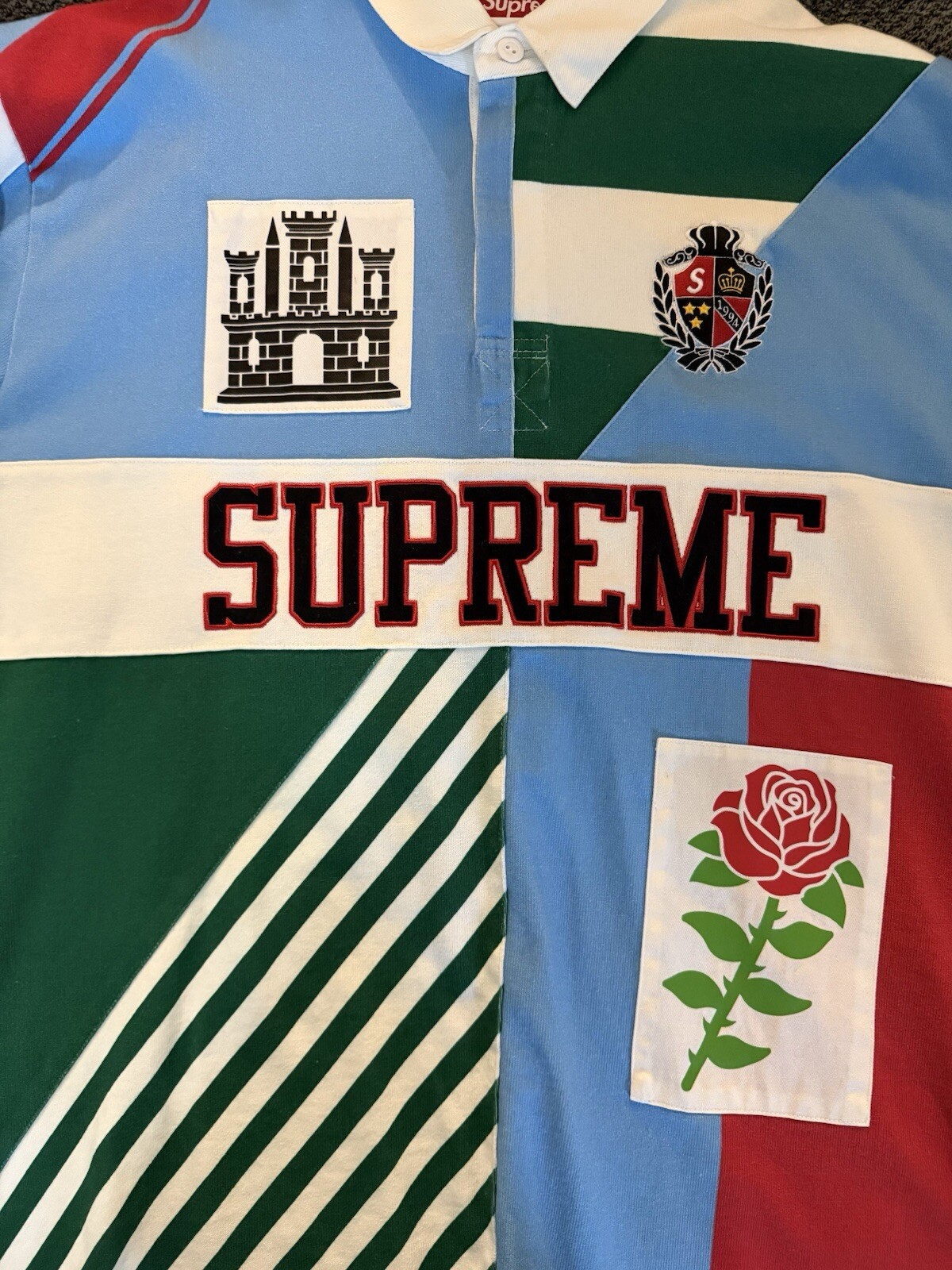 Supreme Rose Rugby White - Size Xl - Gem