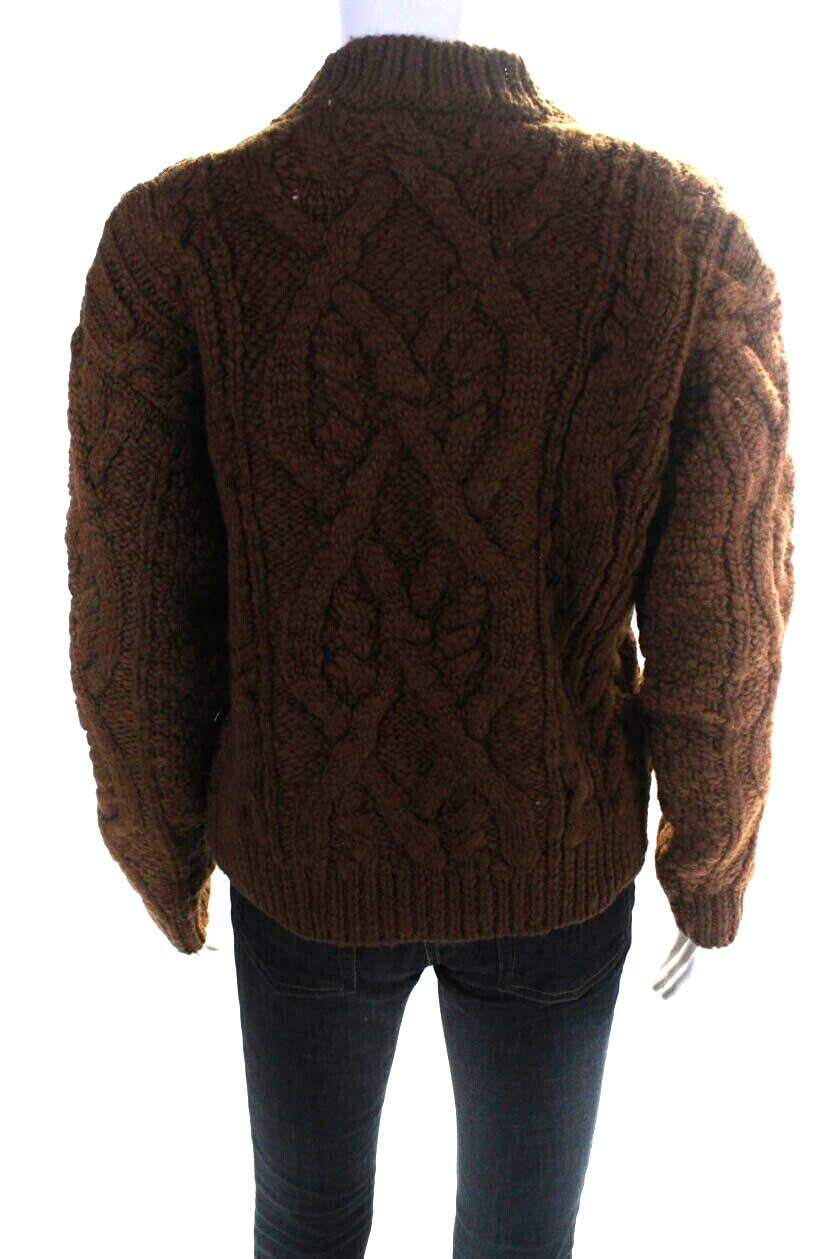 Acne Studios Edyta Chunky Cable Knit Wool Cognac … - image 8