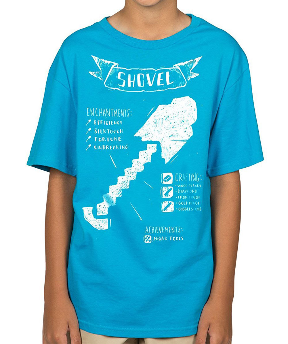 Minecraft Shovel Diagram Youth T-Shirt - Official Mojang Sandbox 
