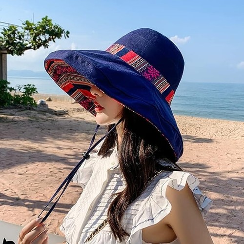 Women's Sun Hats Summer Beach UV Protection UPF Packable Wide Brim Chin Strap... - Picture 14 of 31