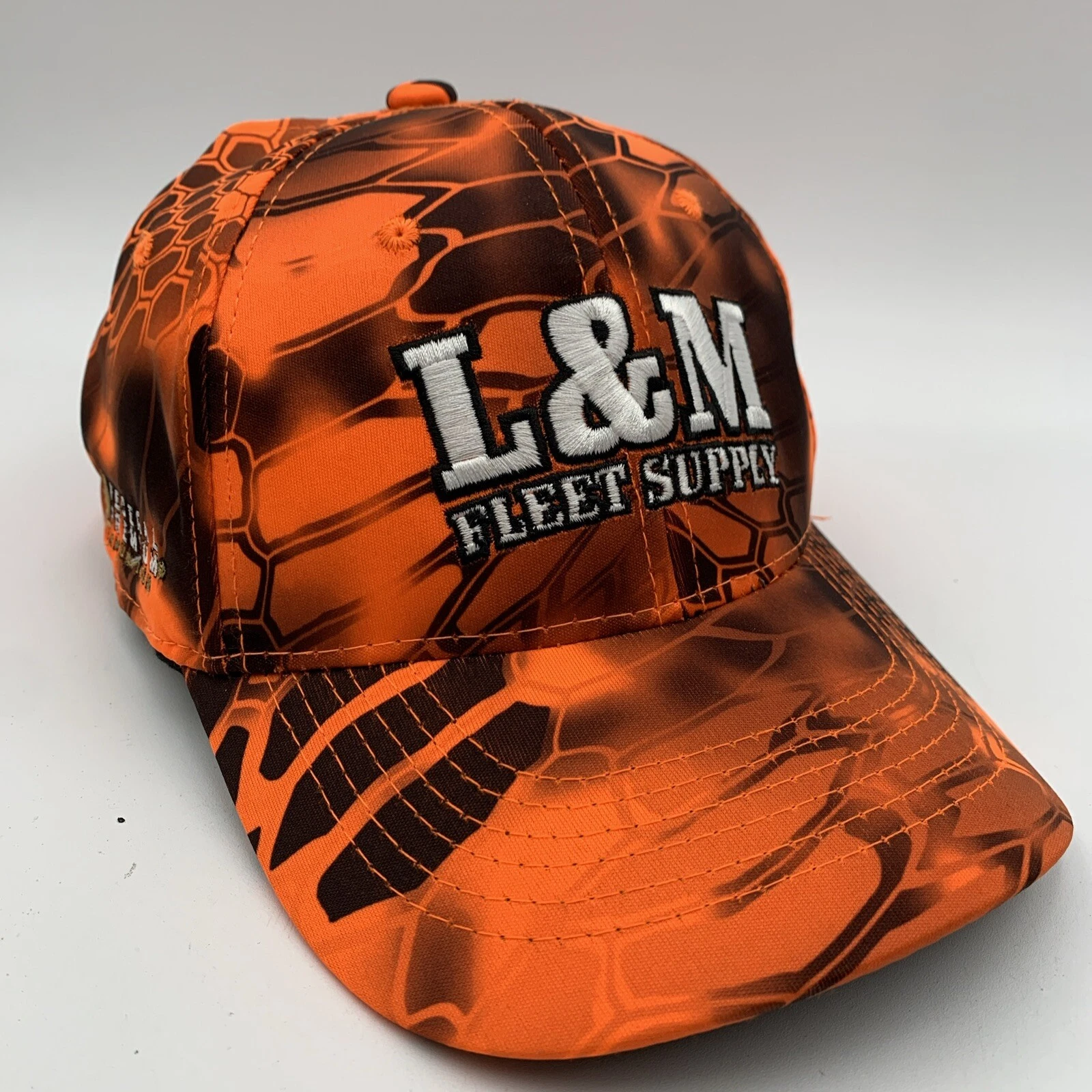 L & M Fleet Supply Hunting Hat Safety Orange Strap Back Outdoor Cap
