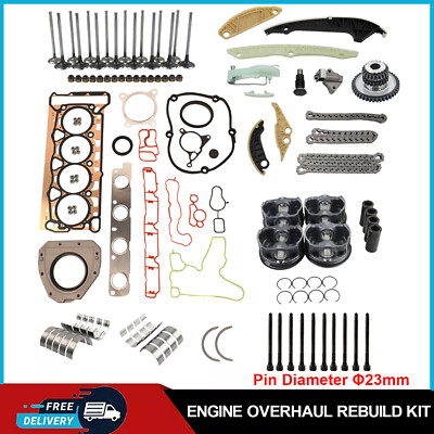 Engine Overhaul Rebuild Pistons 23mm Kit For Audi A4 VW GTI Jetta Passat 2.0 T
