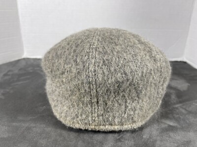 Gray 90% Mohair Hat Cap BEACON HILL vtg cabby Newsboy Flat hat Wool DISTRESSED