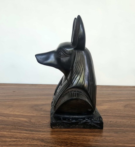God Anubis Bust Sculpture in Stone- Handcrafted by Skilled Artisans - Picture 3 of 11