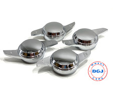 2 Bar Chrome Dome Smooth Knock-off Spinners For Lowrider Wire Wheels
