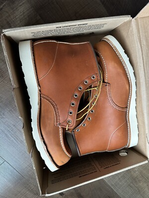 RED WING SHOES - 6  Classic Moc Toe Boots - 13 - Oro Legacy Leather -Made in USA