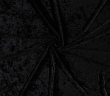 Crushed Panne' Stretch Velvet Black 58" Polyester/Spandex Fabric by Yard D443.06