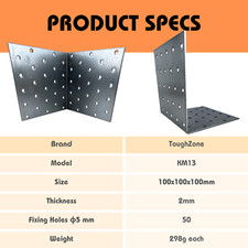 Metal Corner Brackets Steel Angle Braces HEAVY DUTY Mounting Galvanized KM