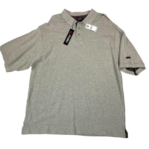 FUBU Polo Shirt Mens XXL Gray Circa XC11 Short Sleeve Jeans Y2K Embroidered NWT