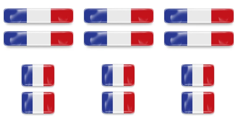 12x 3D Gel Aufkleber Frankreich France Flagge Fahne Flag Stickers Auto Motorrad - Bild 2 von 2