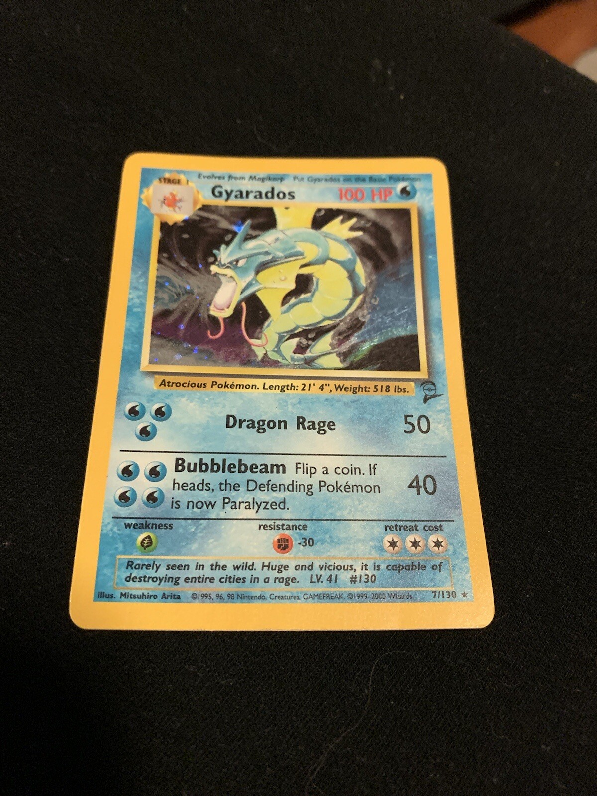Pokemon Gyarados 7/130 Holo Base 2 NM WOTC Vintage