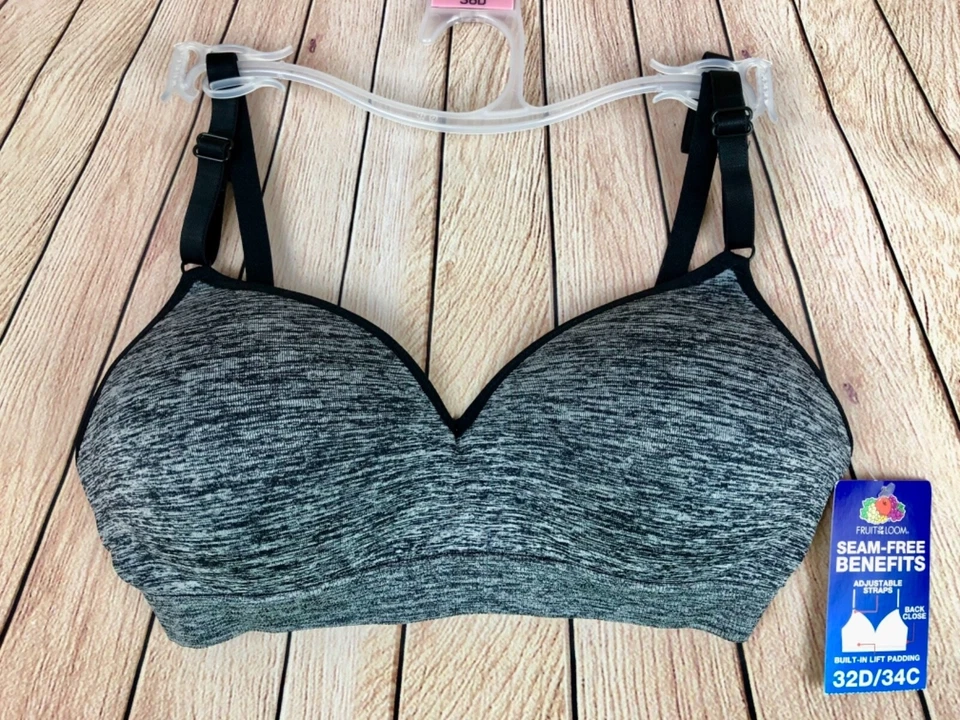 Sujetador Fruit of the Loom para mujer sin costuras estilo FT640 34C gris nuevo Foto 4 de 4