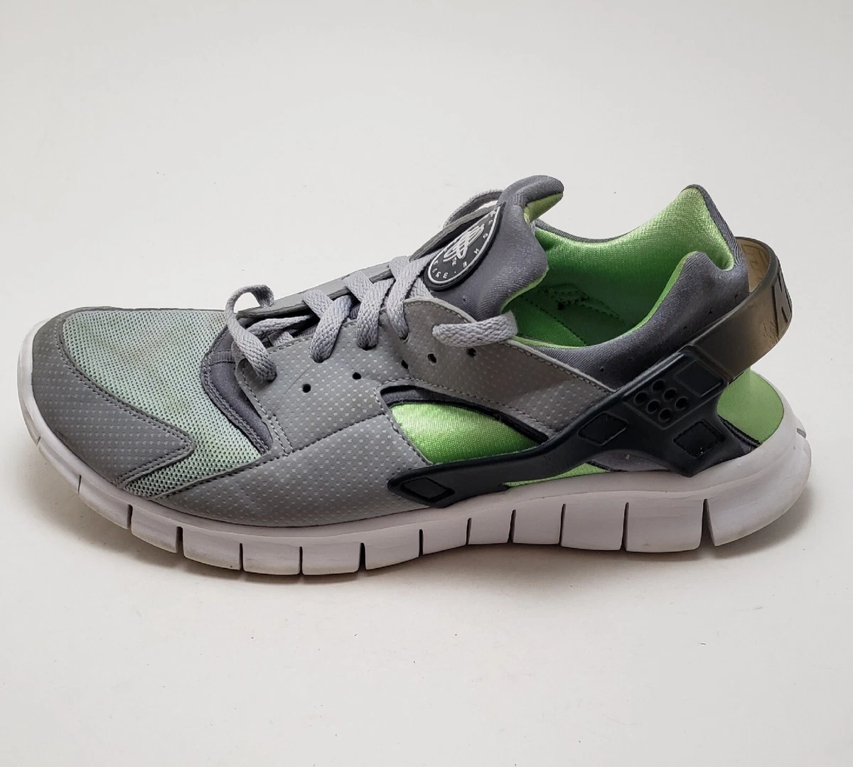 Mens Nike Huarache Free Run Wolf Gray Action Green Shoes 510801