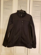 Youth Swiss Tech Ribbed Full-Zip Jacket Black Size XL 16-18 